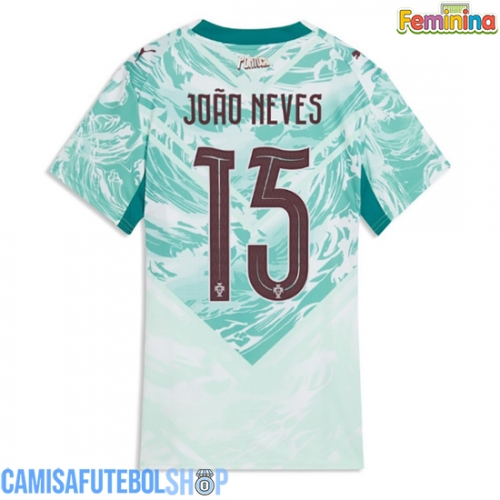 Camisa de time de futebol Portugal Joao Neves #15 Replicas 2º Equipamento Feminina Mundo 2026 Manga Curta